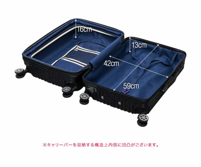 スーツケース Mサイズ 66L〜74L 中型 マチ拡張機能付き キャリーケース 