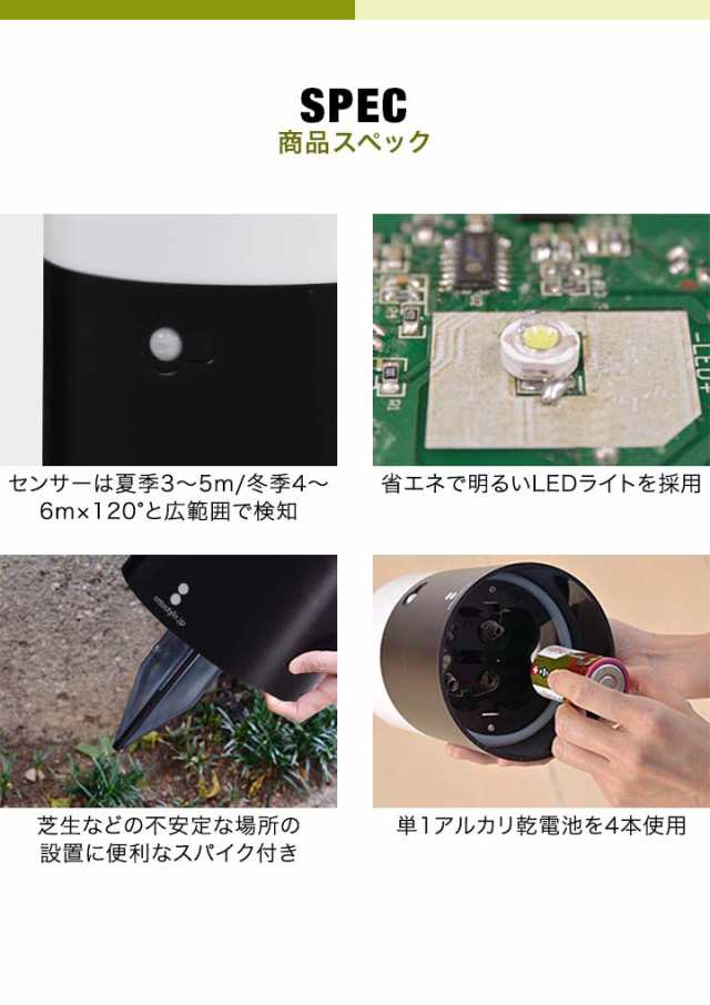 LED センサーライト 4個セット 自動点灯 人感センサー ledライト 感知