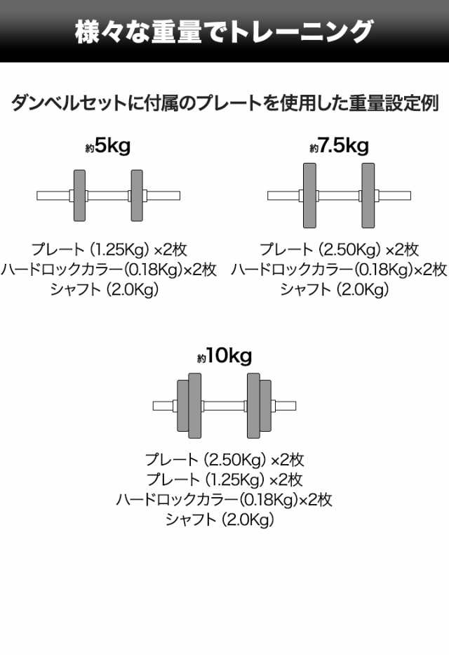 ダンベル 10kg 2個セット【ダンベルセット 計 20kg 10kg 2個】ダンベル