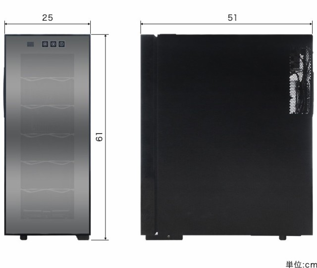 ワインセラー 家庭用 スリム 小型 12本 ペルチェ式 1ドア 1室 6段 33L
