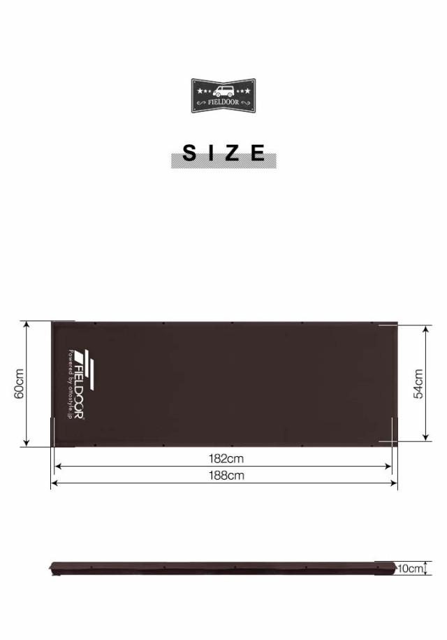 FIELDOOR 車中泊マットSサイズ 厚さ10cm 幅60cm 長さ188cm