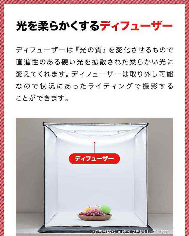 撮影キット 撮影ブース 撮影ボックス 60x60cm LEDライト付き