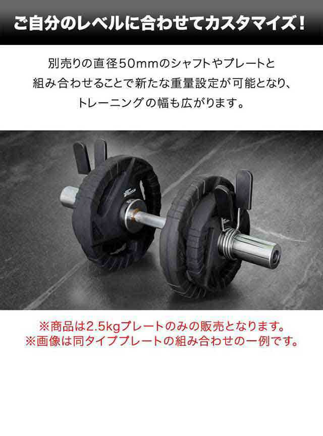 ダンベルプレート 穴あき 2.5kg 2枚セット 穴径50mm 追加 バーベル用