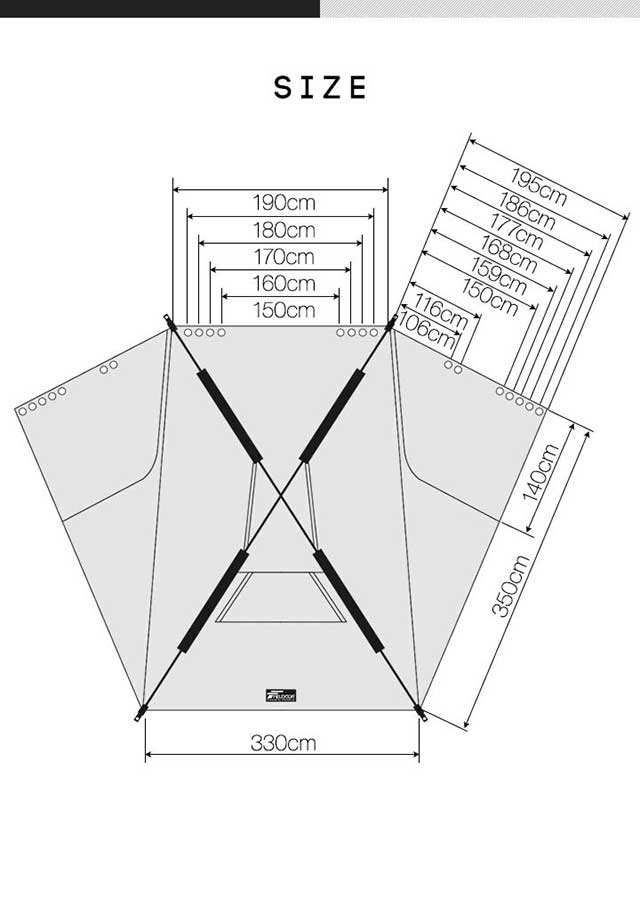 FIELDOOR カーサイドタープ カーサイドシェルタータープ 330cm FIELDOOR カーサイドタープ カーサイドシェルタータープ 330cm