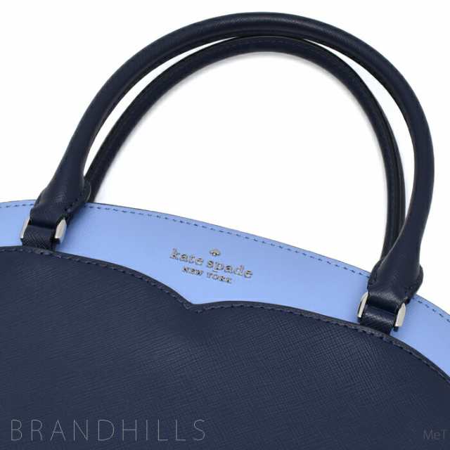 美品 kate spade NEW YORK ブルー ストラップ ハンドバッグ