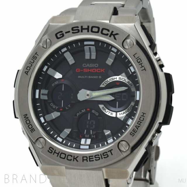 カシオ G-SHOCK 腕時計 メンズ G-STEEL ソーラー電波 SS ブラック文字盤 GST-W1100D-1AJF CASIO ほぼ未使用  【中古】｜au PAY マーケット