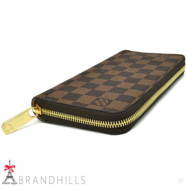 ルイヴィトン 長財布 ダミエ・エベヌ ジッピー・ウォレット N60046 LOUIS VUITTON ローズ・バレリーヌ