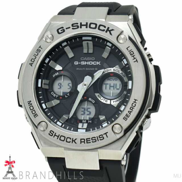 カシオ G-SHOCK 腕時計 G-STEEL ソーラー電波 SS ラバー 海外モデル GST-W110-1A CASIO ほぼ未使用 【中古】