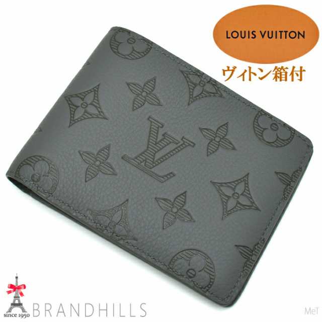 ルイヴィトン ポルトフォイユ ミュルティプル モノグラム シャドウ グレー M81383 LOUIS VUITTON 未使用品 【中古】