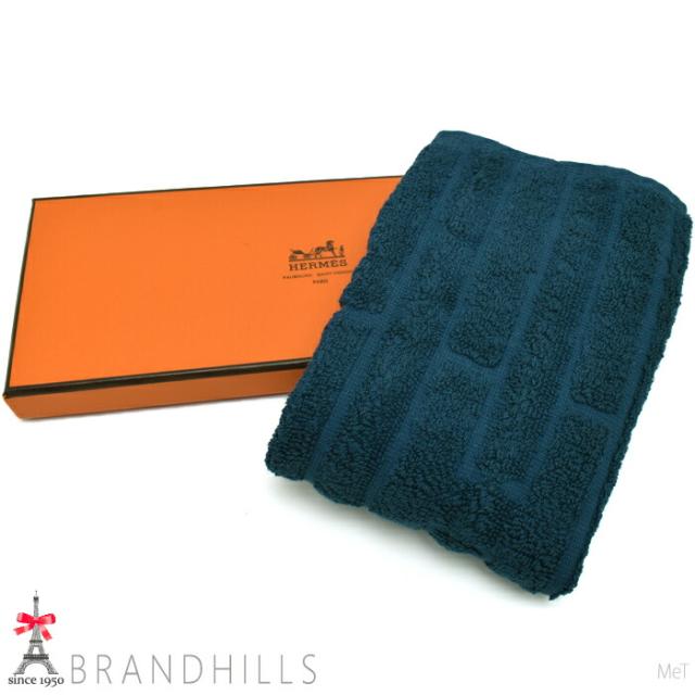 エルメス タオル ラビリンス カレ コットン100% ブルー リケン ハンドタオル HERMES 未使用品 【中古】の通販は