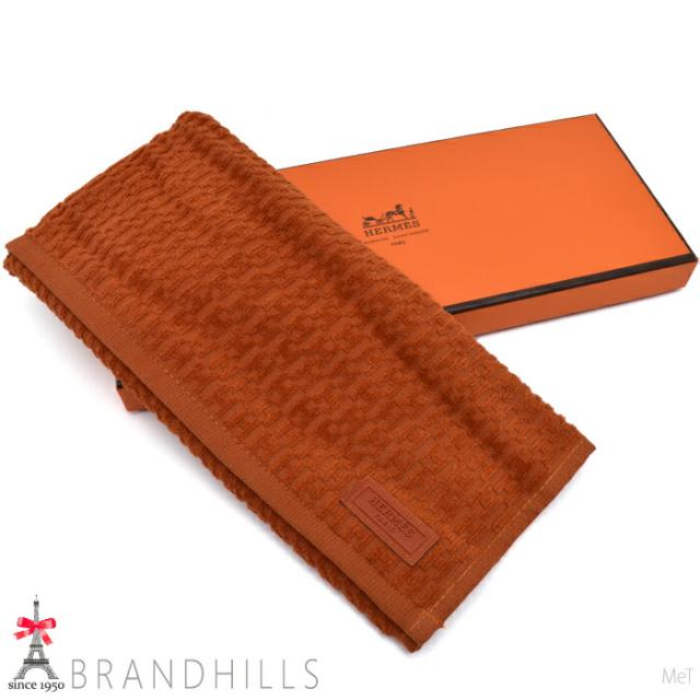 エルメス タオル ジャガード カレ コットン100% オレンジ ハンドタオル HERMES 未使用品 【中古】の通販は