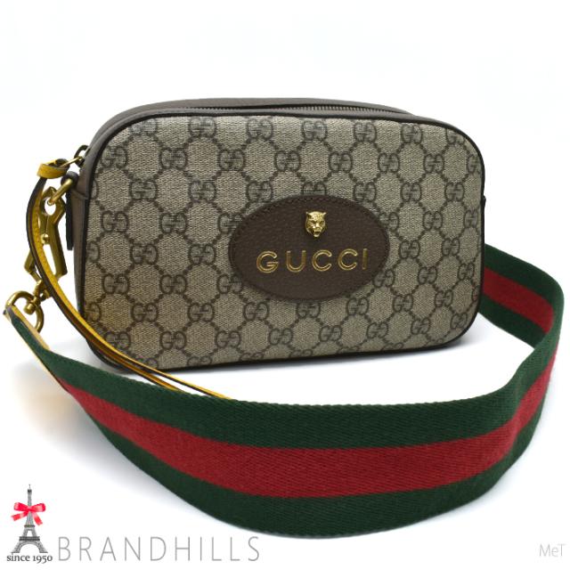 グッチ ショルダーバッグ レディース ネオビンテージ GGスプリーム ベージュ エボニー 476466 GUCCI ほぼ未使用 【中古】