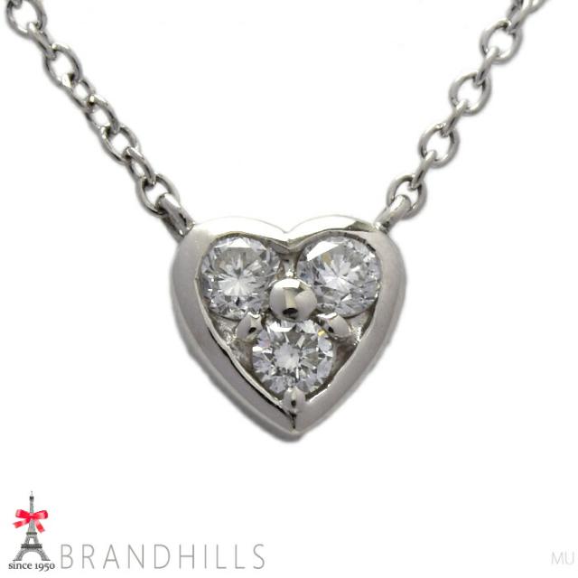 4℃ プラチナ ハートネックレス Pt850 4℃ プラチナネックレス PT850 ハートモチーフ ダイアモンド
