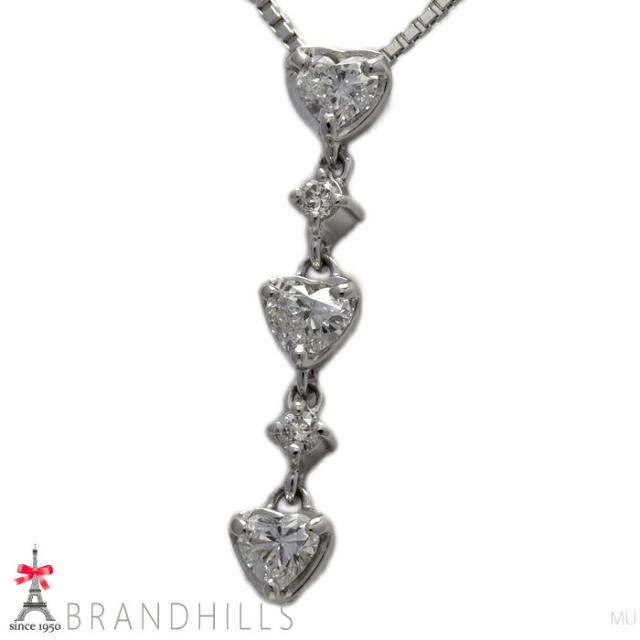 プラチナ pt850 天然アクアマリン天然ダイヤモンド ネックレスジュエリーマキ ジュエリーマキ ダイヤモンド 0.63ct 0.07ct ネックレス PT850