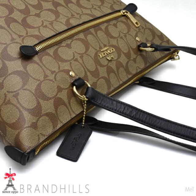 コーチ トートバッグ レディース シグネチャー PVC カーキ ブラック