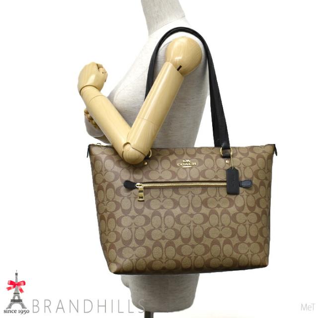 コーチ トートバッグ レディース シグネチャー PVC カーキ ブラック