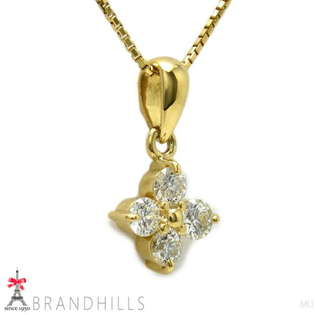 ダイヤモンド 0.28ct ネックレス K18金 750YG イエローゴールド