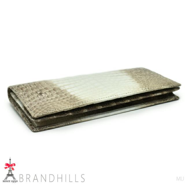 美品】クロコダイル 長財布 無双 シャイニング加工 JRAタグつき