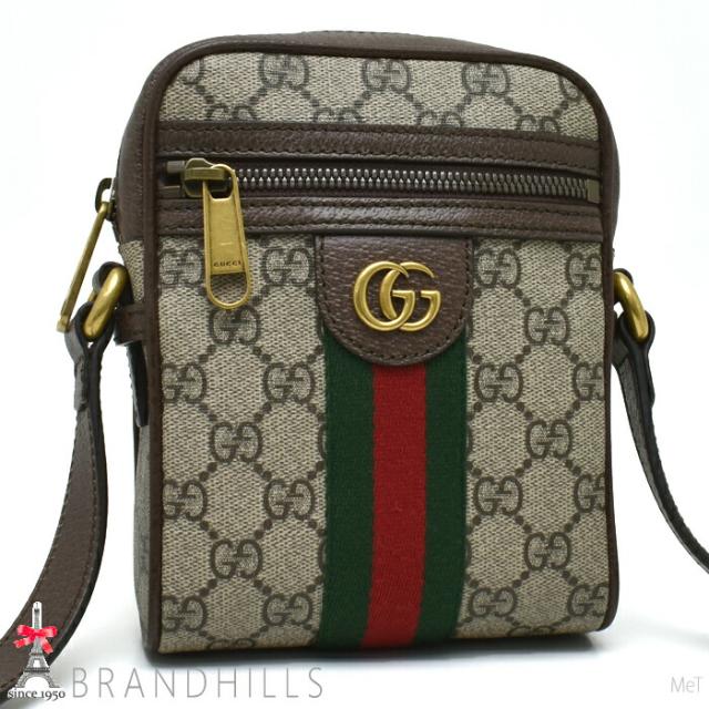 グッチ ショルダーバッグ メンズ レディース GGスプリーム オフディア ベージュ エボニー 598127 GUCCI ほぼ未使用 【中古】