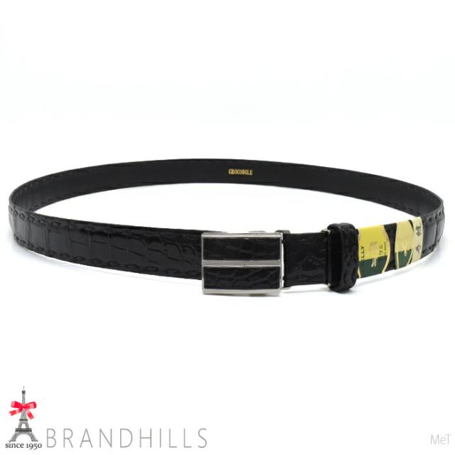 ベルト ブラック ステッチ クロコダイル