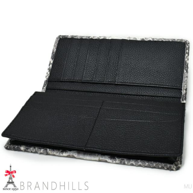 パイソン 長財布 二つ折り メンズ レディース ナチュラル マット加工