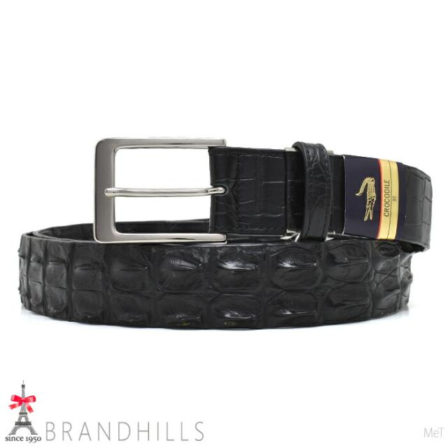 バックル　ワニ　クロコダイル 最高級鰐革穴なしバックルベルト 日本製 クロコダイル使用 ワニ皮
