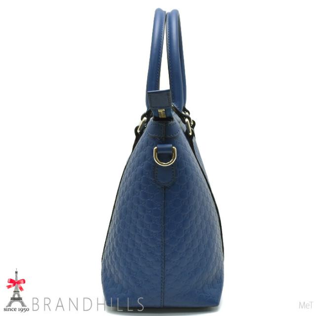 グッチ ハンドバッグ レディース マイクログッチシマ レザー ブルー