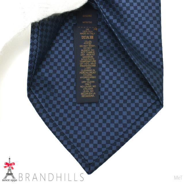 ネクタイ ルイヴィトン 中古 マイクロダミエ LOUIS VUITTON ルイヴィトン マイクロダミエ ホワイト ネクタイ 美品