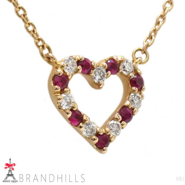 ダイヤモンド ルビー 0.12ct ペンダントトップ イエローゴールド k18