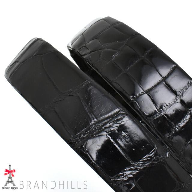 クロコダイル ベルト メンズ 本無双 ブラック シャイニング加工 紳士用