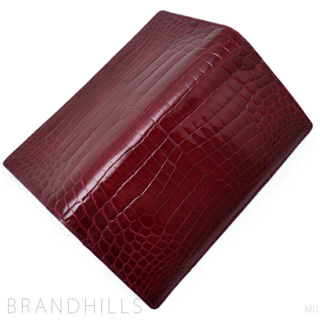 クロコダイル 長財布 カンパリレッド ワインレッド シャイニング加工