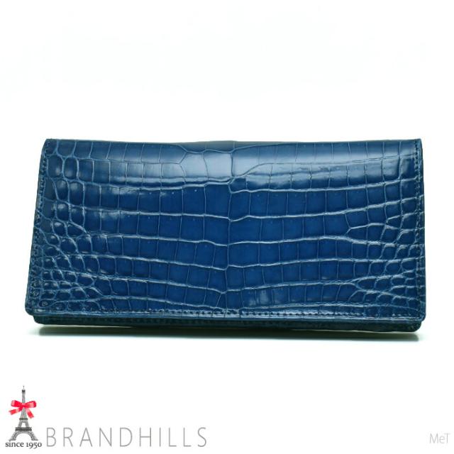 ナイルクロコダイル ラウンドファスナー長財布 ロイヤルブルー クロコダイル 長財布 ラウンドファスナー ブルー ナイルクロコダイル