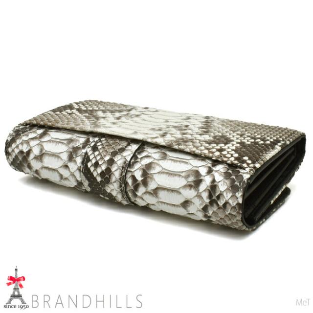 パイソン 長財布 メンズ レディース L字ファスナー マット加工 イエロー スネーク 錦ヘビ 新品 長財布 レディース L字ファスナー ダイヤモンドパイソン HALEINE