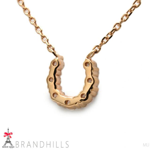 4℃ ヨンドシー ダイヤモンド ネックレス ホースシュー K18金 750PG