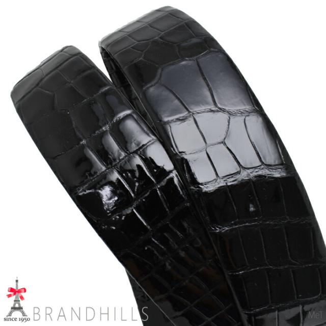 クロコダイル ベルト メンズ 本無双 ブラック シャイニング加工 紳士用