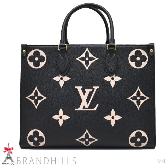 ルイヴィトン オンザゴーMM バイカラー モノグラム アンプラント ブラック ベージュ M45495 LOUIS VUITTON 未使用品 【中古】