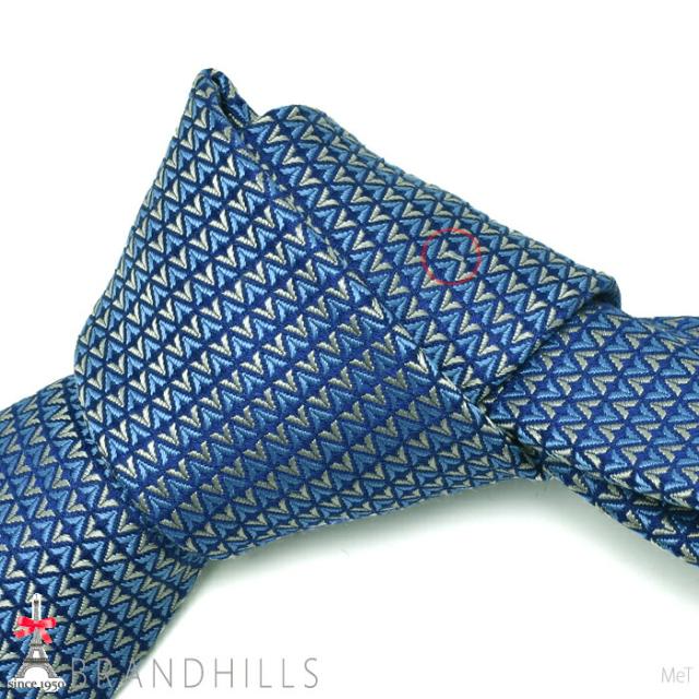 ルイヴィトン ネクタイ ダイヤモンド ブイ シルク100％ ブルー 剣先幅