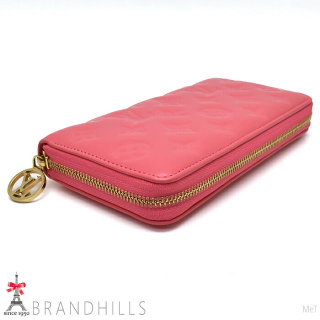 ルイヴィトン ジッピーウォレット モノグラム ラムレザー ピンクスカイ