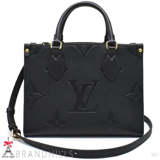 ルイヴィトン ハンドバッグ オンザゴー PM モノグラム アンプラント ノワール 2WAY M45653 LOUIS VUITTON 美品 【中古】