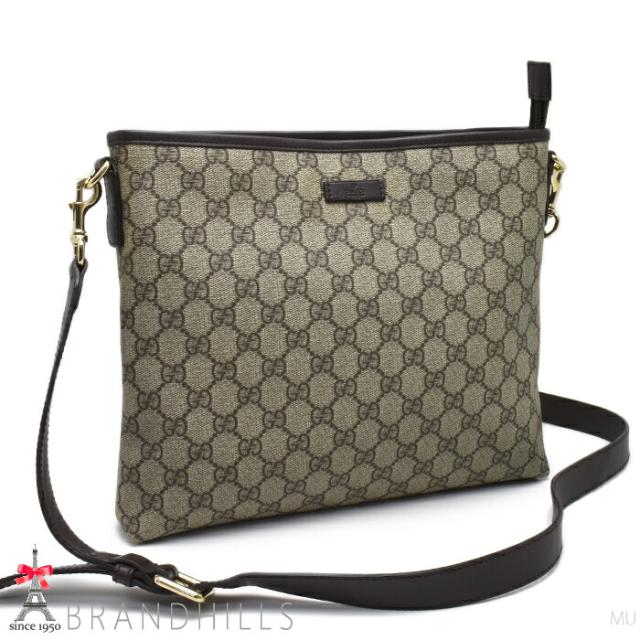 グッチ ショルダーバッグ メンズ レディース GGスプリーム レザー ベージュ ブラウン 388924 GUCCI 美品 【中古】