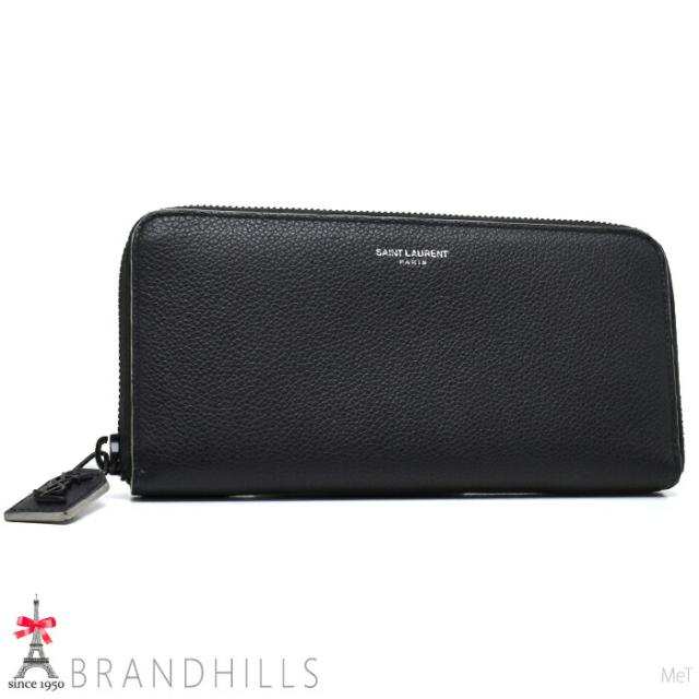 サンローラン 長財布 レディース レザー ブラック ラウンドファスナー414680 SAINT LAURENT 良品 【中古】