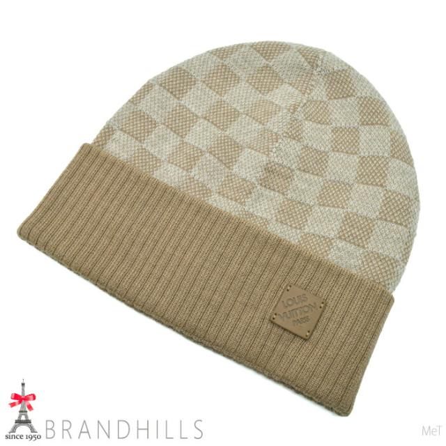 ルイヴィトン ニット帽 ビーニー ネオ プティ ダミエ ベージュ M77984 LOUIS VUITTON 極美品 【中古】