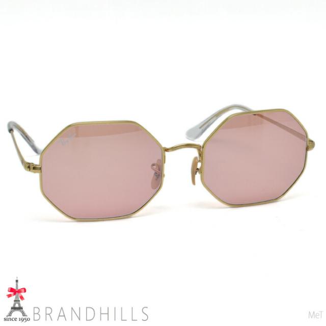 レイバン サングラス OCTAGON ゴールド ピンク ミラーレンズ 54□19 RB1972 Ray-Ban 極美品 【中古】