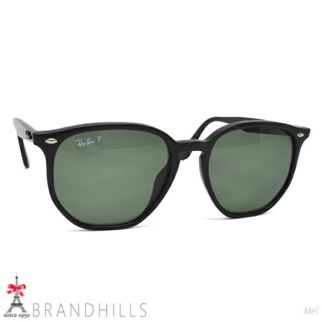 レイバン サングラス ヘキサゴン ブラック ダークグリーン 54□19 RB4306-F Ray-Ban 極美品 【中古】