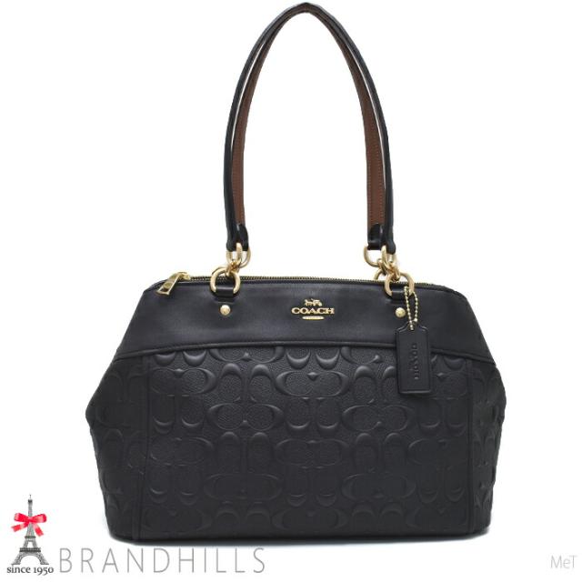 コーチ ショルダーバッグ レディース シグネチャー エンボス レザー ブラック 2WAY F25952 COACH 【中古】
