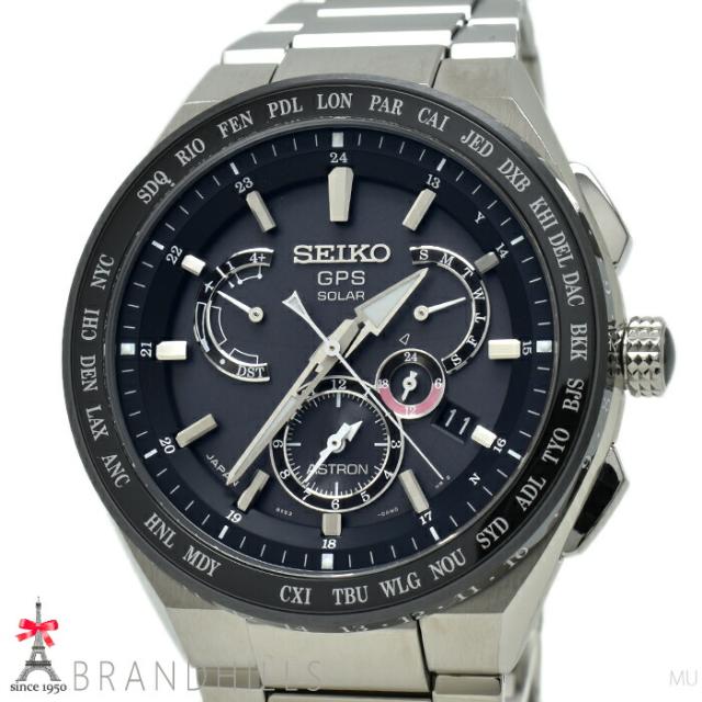 セイコー アストロン EXECTIVE LINES ソーラーGPS衛星電波 ブラック文字盤 SBXB123 8X53-0AV0-2 SEIKO 美品 【中古】