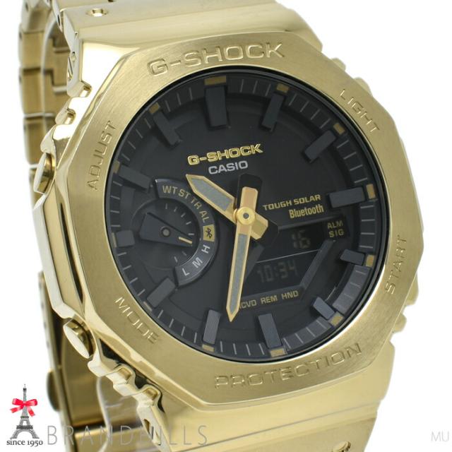 カシオ G-SHOCK 腕時計 メンズ フルメタル 2100 シリーズ ソーラー モバイルリンク SS GM-B2100GD-9AJF CASIO 美品 【中古】