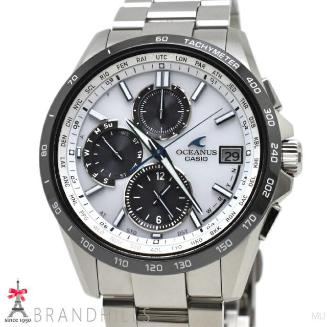 カシオ 腕時計 メンズ オシアナス クラシックライン ソーラー電波 チタン OCW-T2600J-7AJF CASIO 極美品 【中古】