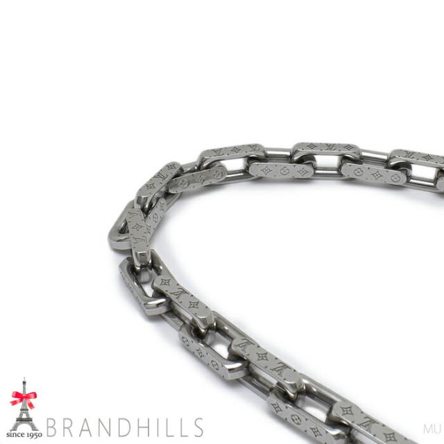 ルイヴィトン ネックレス チェーン モノグラム メタル シルバー M00307 LOUIS VUITTON 良品 【中古】_4