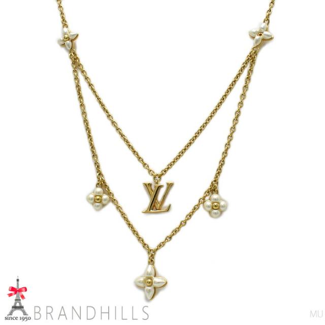 ルイヴィトン ネックレス レディース LV フローラグラム メタル ゴールド ビーズ M00981 LOUIS VUITTON 良品 【中古】 38,870円